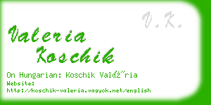 valeria koschik business card